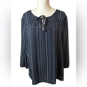 COMO Vintage 3/4 Elastic Sleeve Blouse.